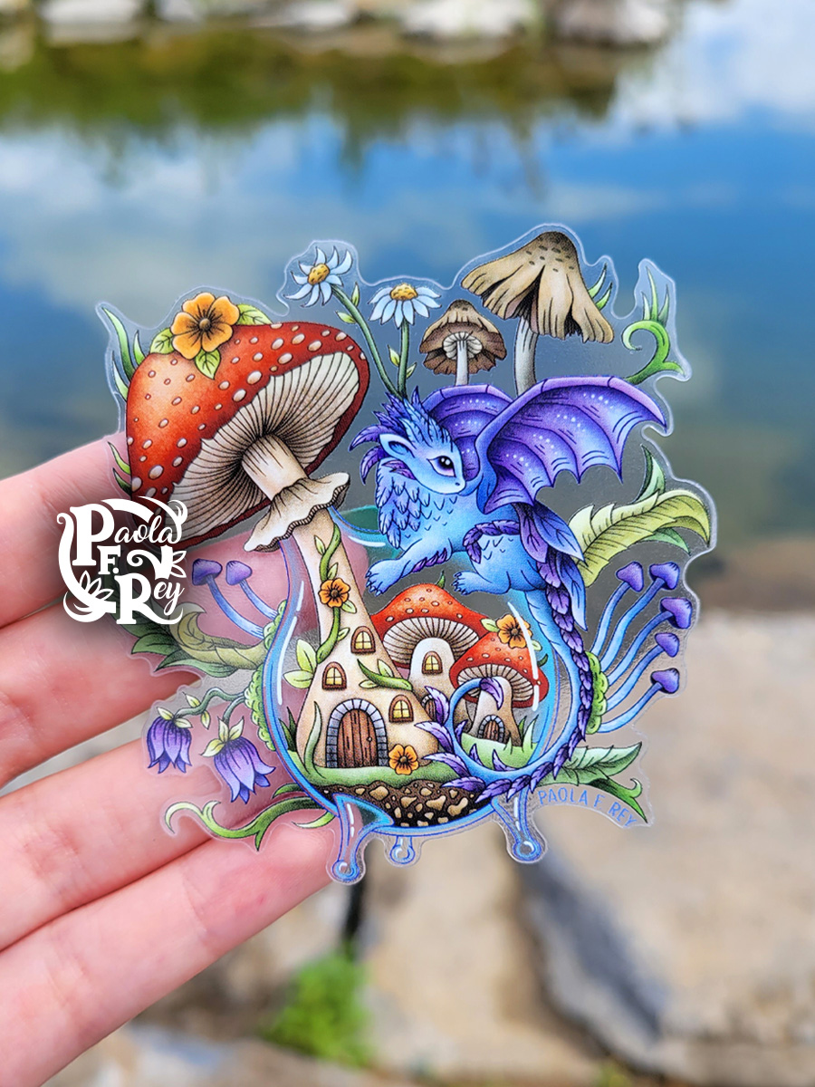 Mushroom Dragon Bookmark – Parente Illustration